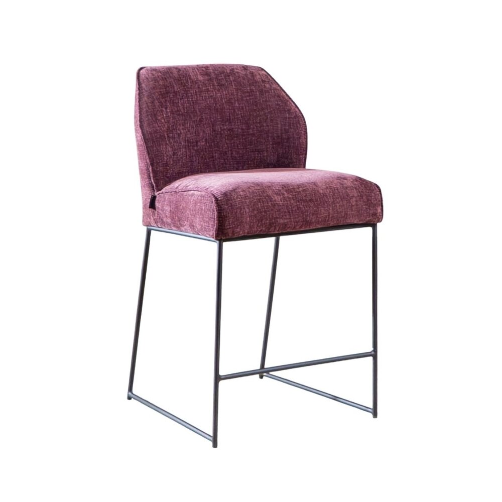 Barkruk chenille paars 73 cm