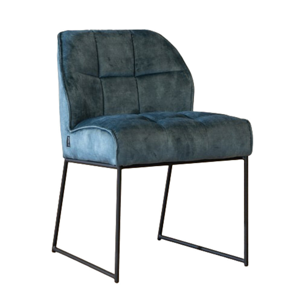 Stoel Vinel velours blauw