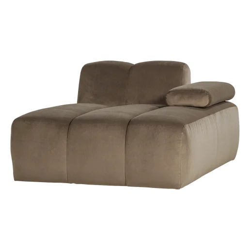 Chaise longue Iso velours rechts 124 cm