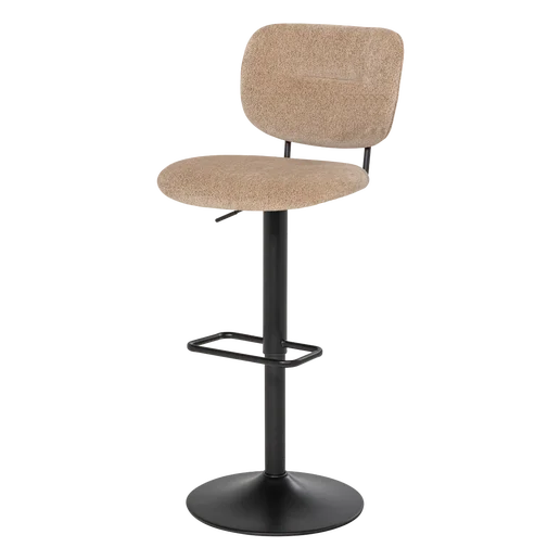 Barkruk geweven chenille beige
