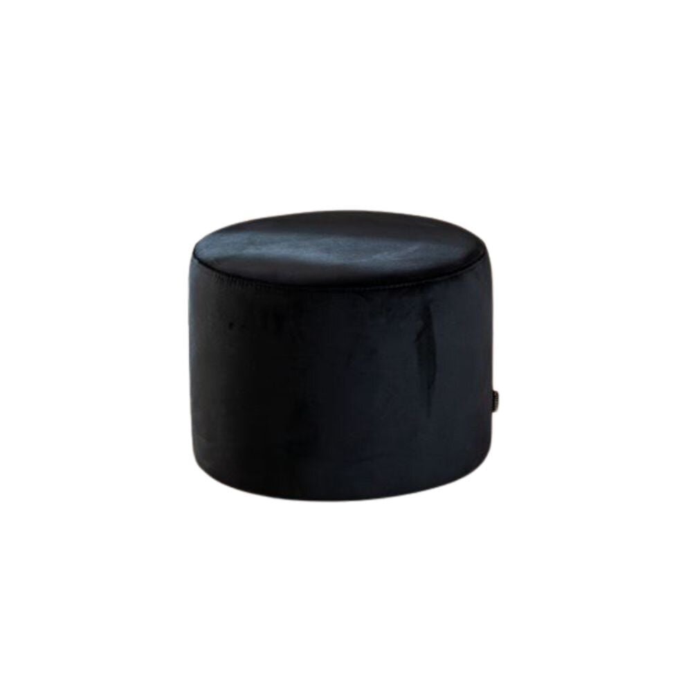 Poef velours zwart 50 cm