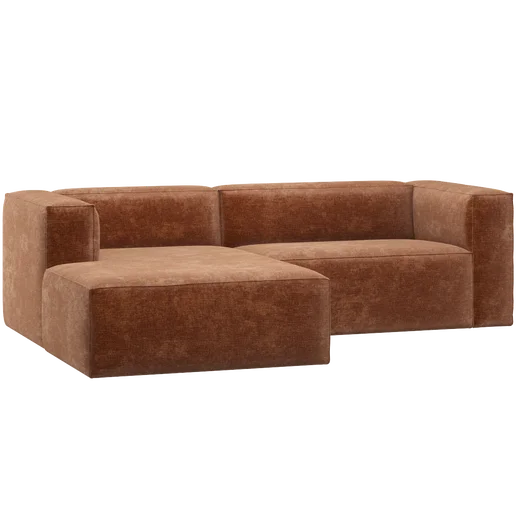 Chaise longue velours oranje links