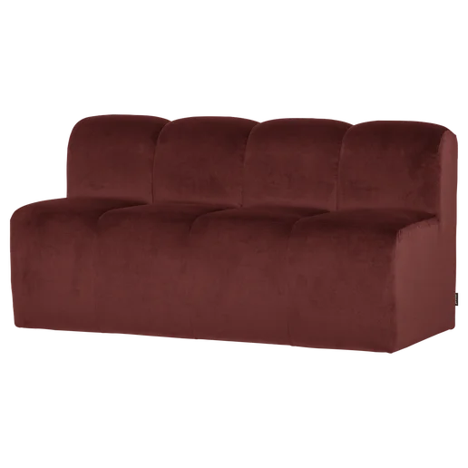 Bank Salel velours bruin 164 × 83 cm hoog
