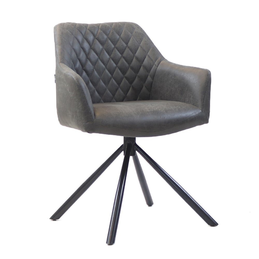Stoel eco-leer antraciet 62 × 80 cm hoog