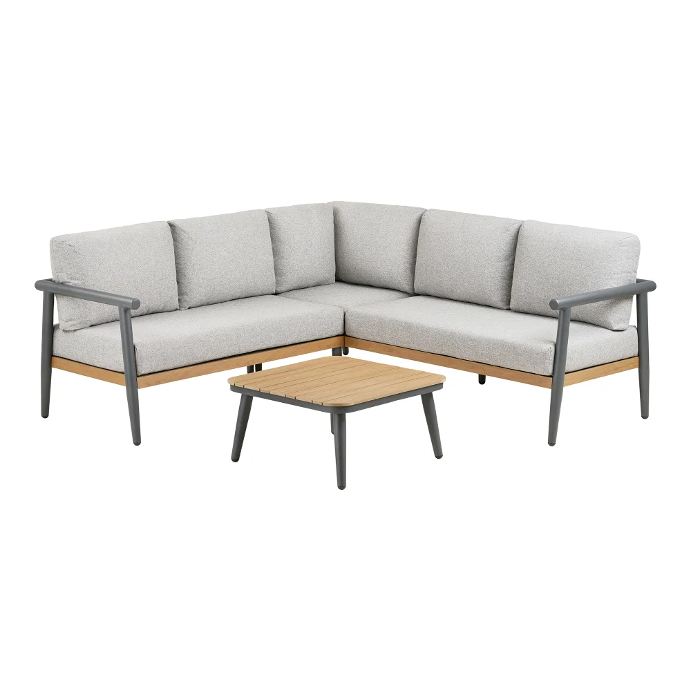 Loungeset nonwood (PE) grijs beige 200 cm