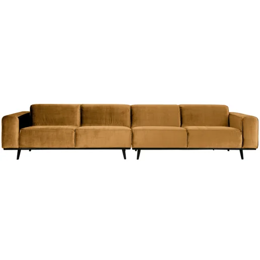 Bank Zelsia polyester geel 4-zits 372 cm