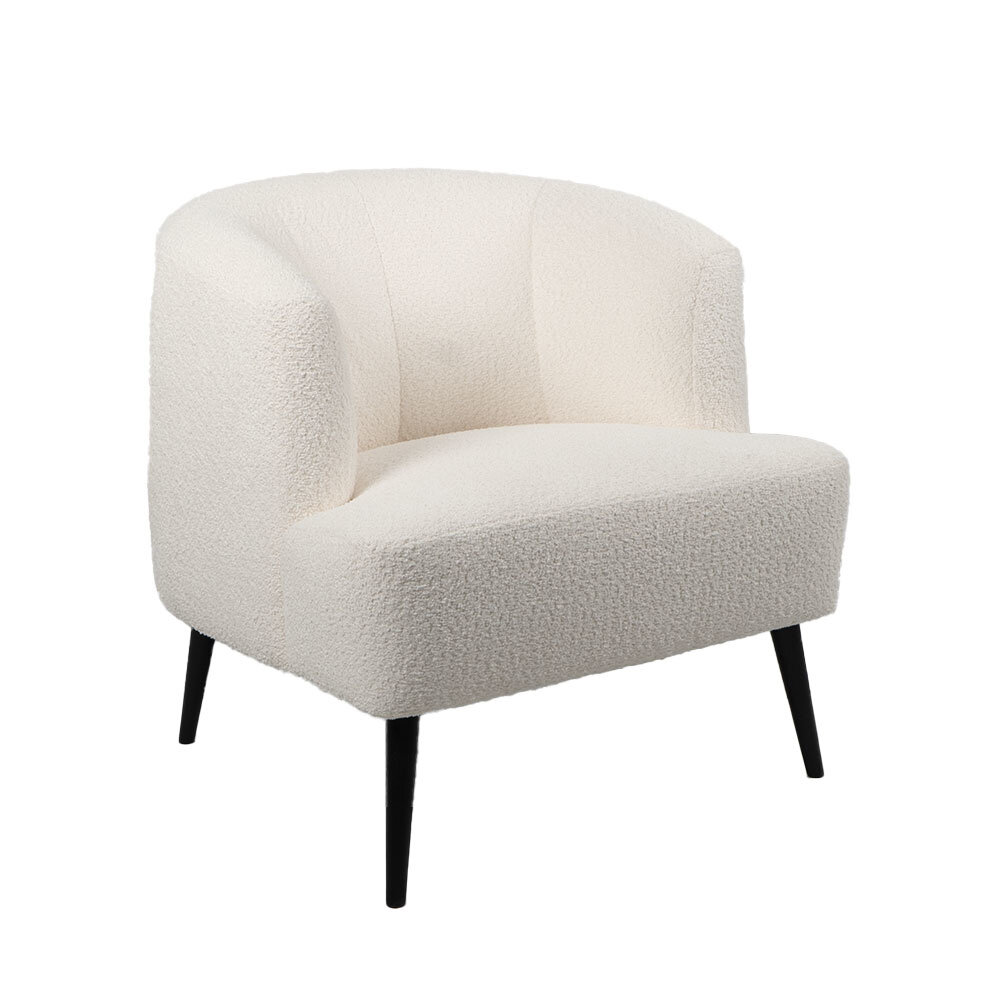 Fauteuil bouclé wit