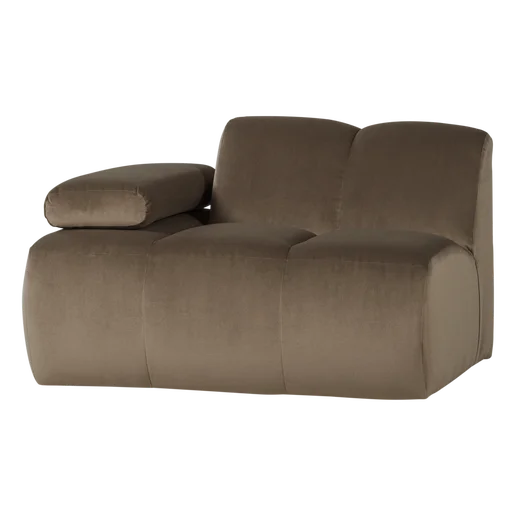 Bank Vesis velours 1-zits links 124 cm