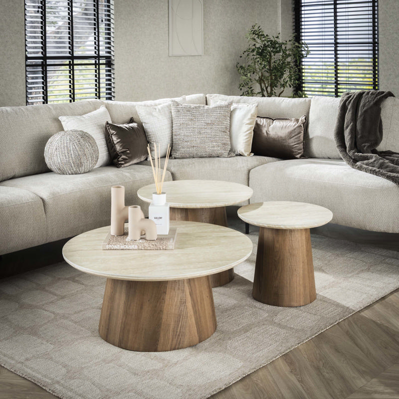 Salontafel Ilmi rond set van