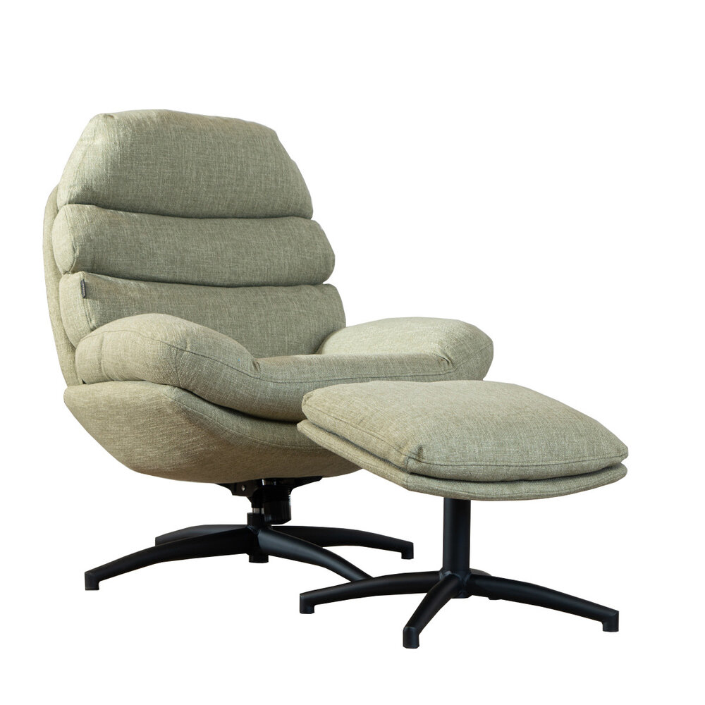 Fauteuil polyester olijfgroen draaibaar