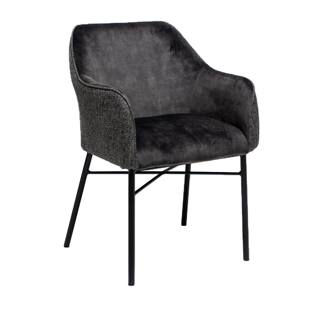 Stoel velours antraciet 57 cm