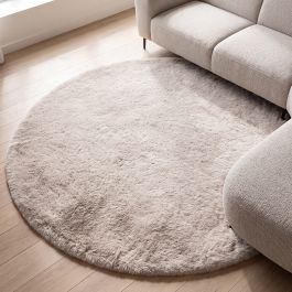 Vloerkleed polyester licht taupe