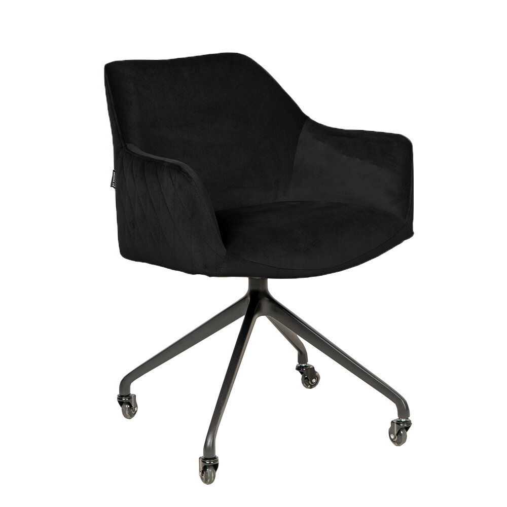 Stoel velours zwart 60 cm