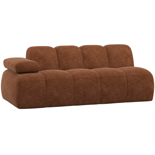 Bank chenille bruin 2-zits links