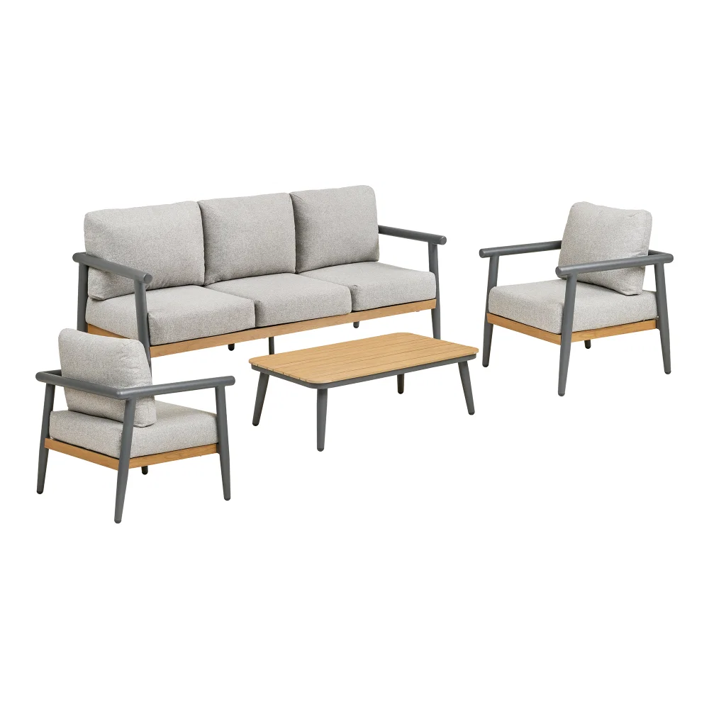 Loungeset nonwood (PE) grijs beige