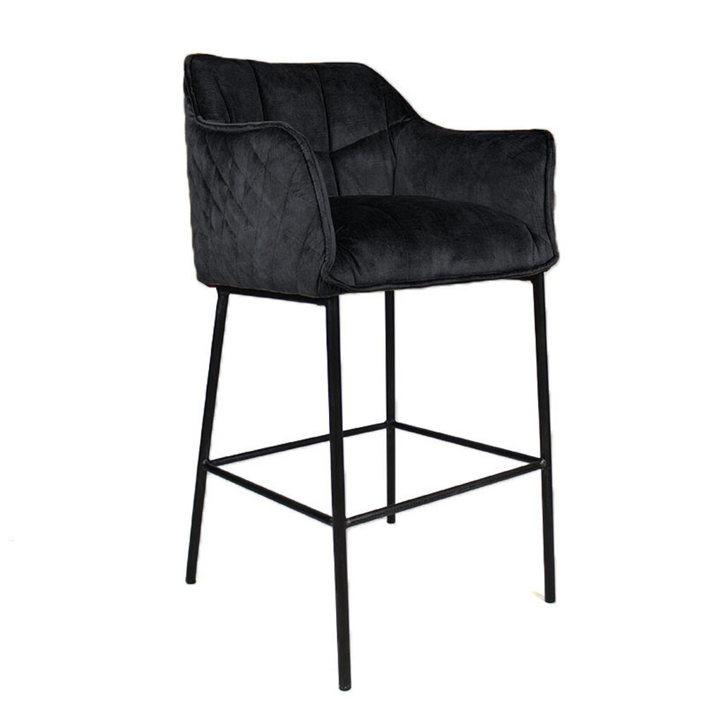 Barkruk Cormi velours antraciet 82 cm 62 cm