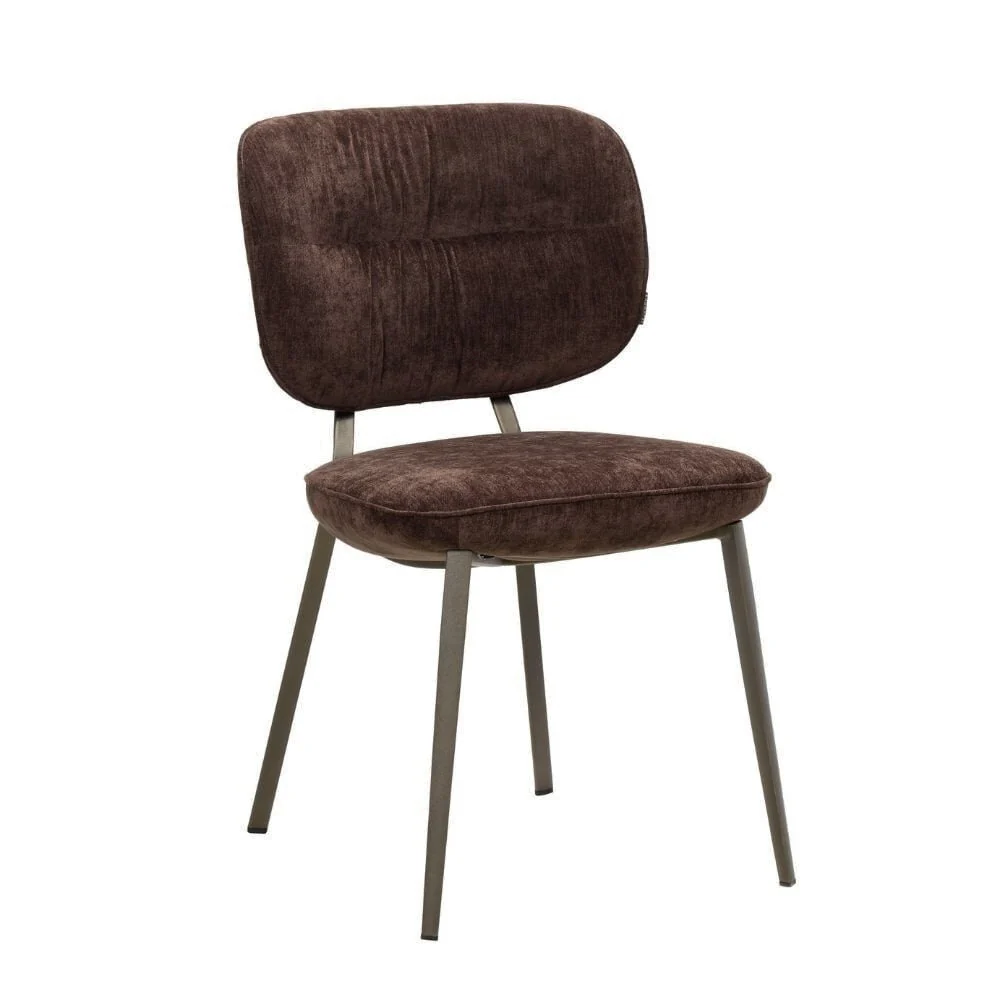 Stoel velours bruin