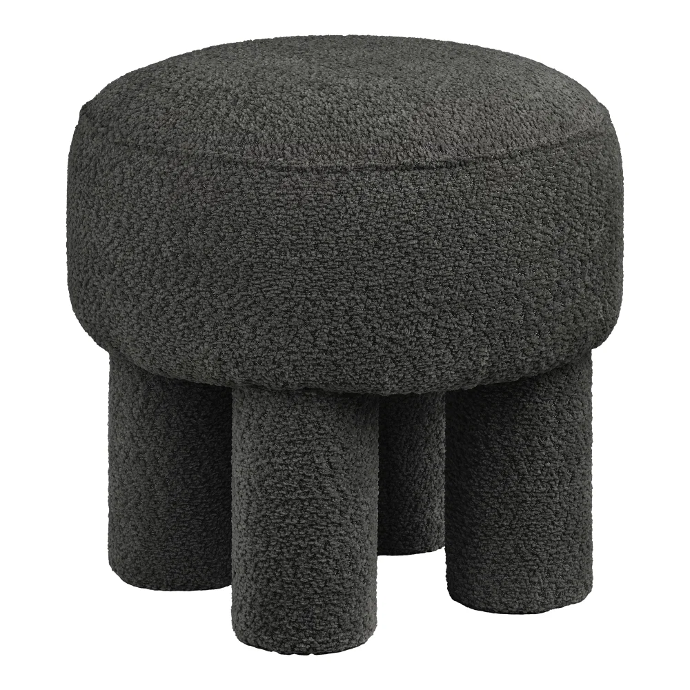 Poef polyester antraciet 43 cm