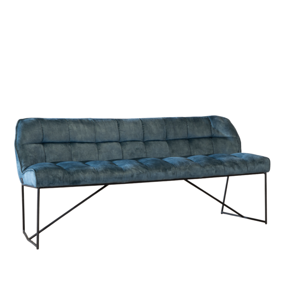 Bankje Ilon velours blauw 155 cm