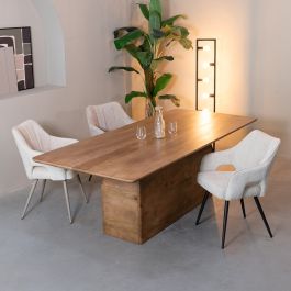 Eettafel mangohout naturel smooth 200 × 76 cm hoog