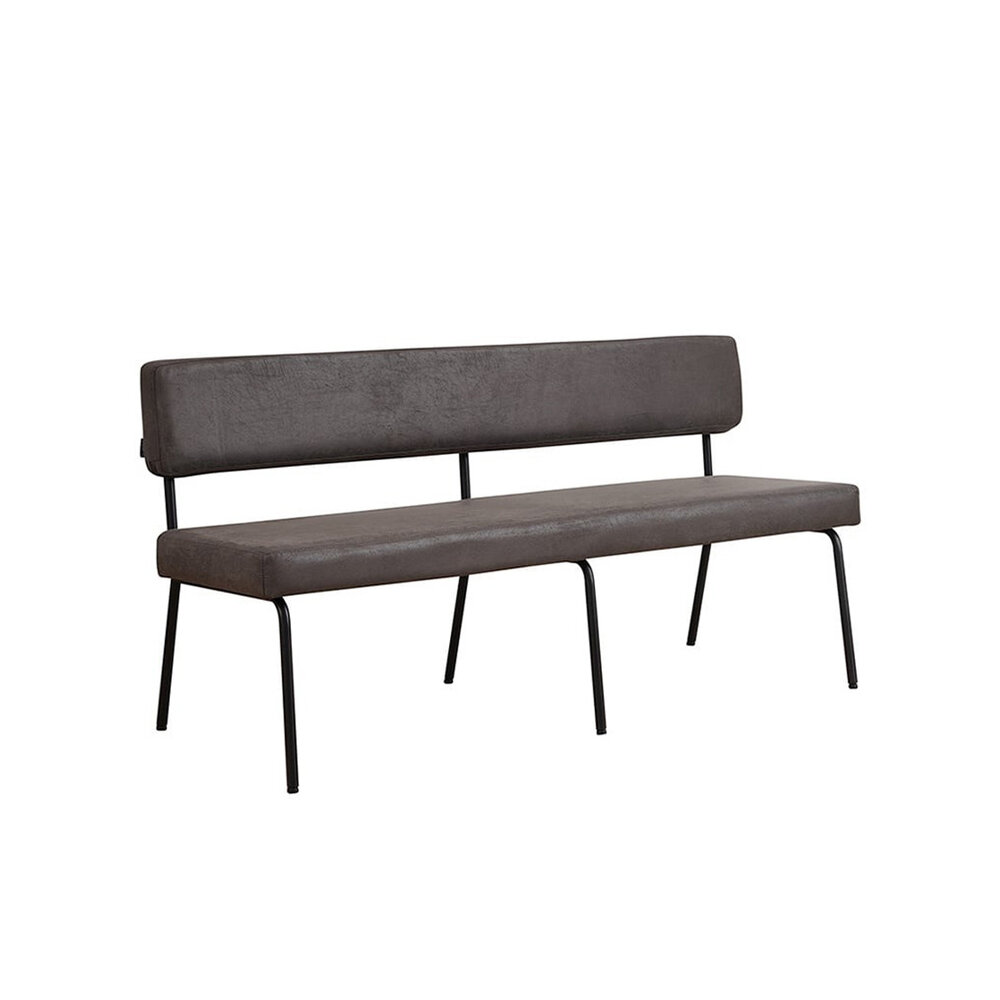 Bankje eco-leer antraciet 160 cm