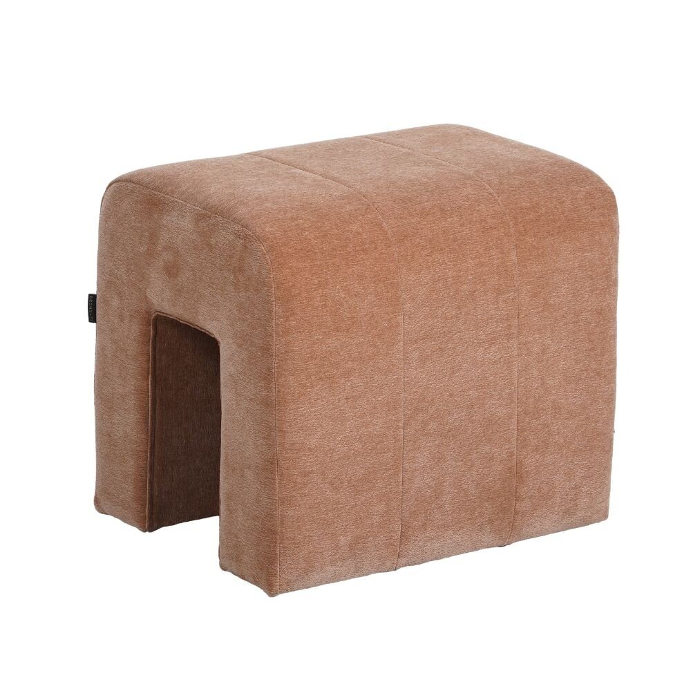 Poef chenille polyester terracotta