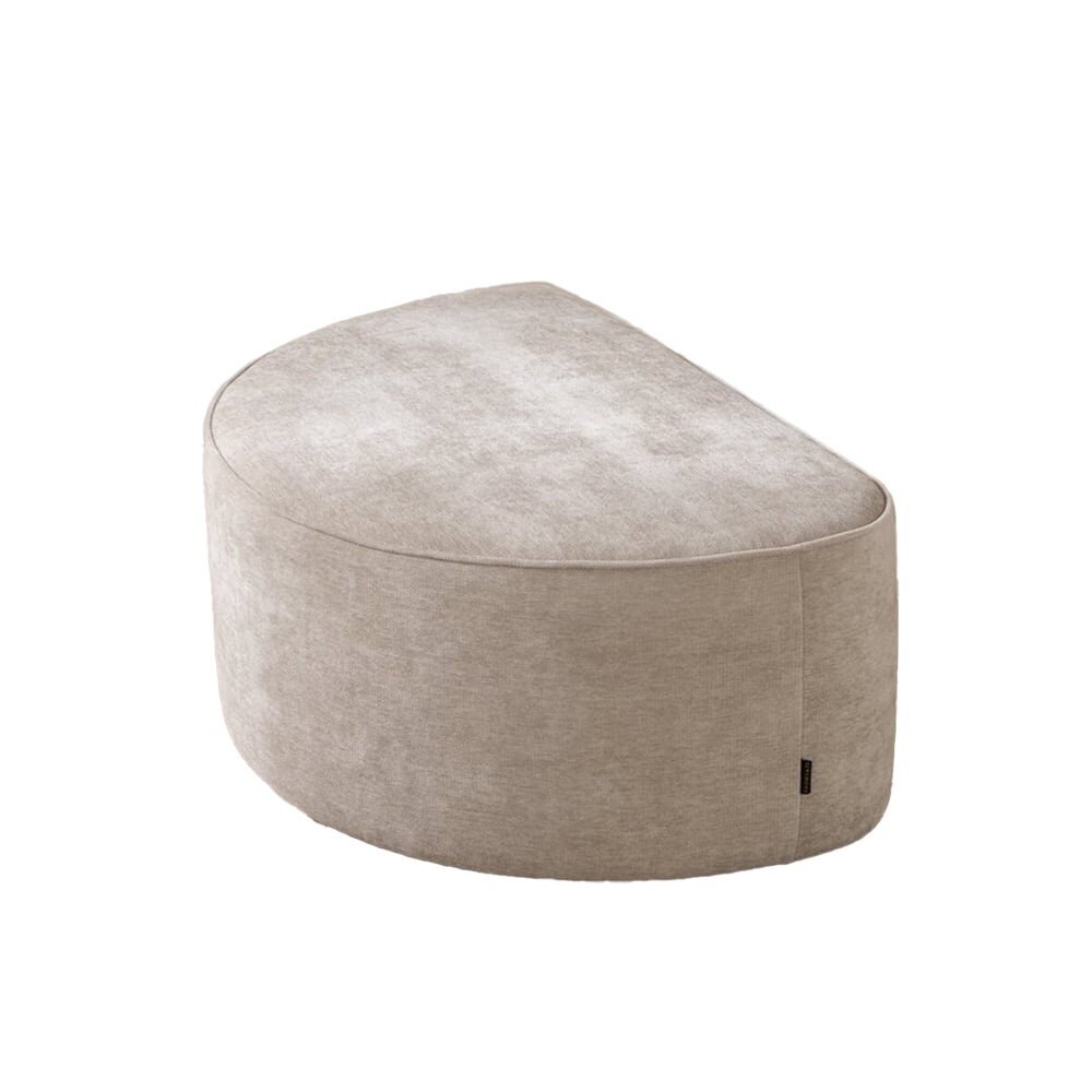 Poef polyester taupe 58 × 37 cm hoog