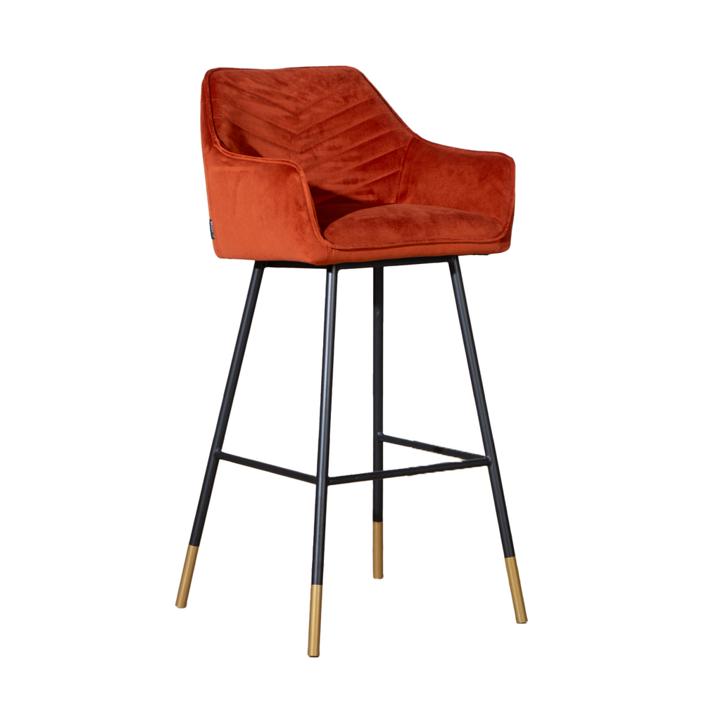 Barkruk velours koper 65 cm