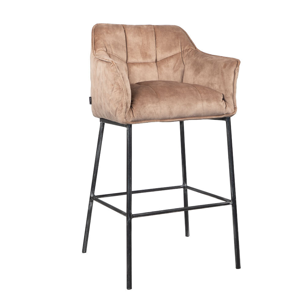 Barkruk velours taupe 82 cm 62 cm