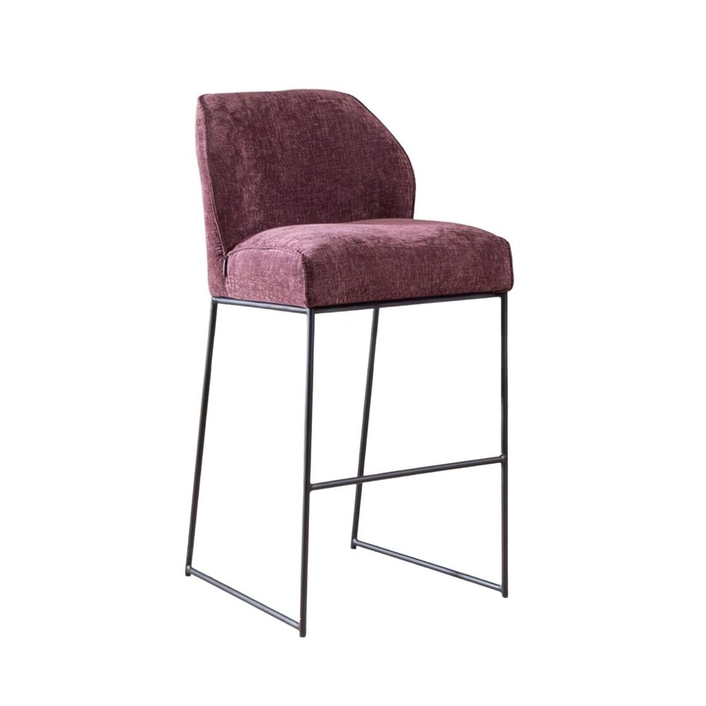 Barkruk chenille paars 85 cm