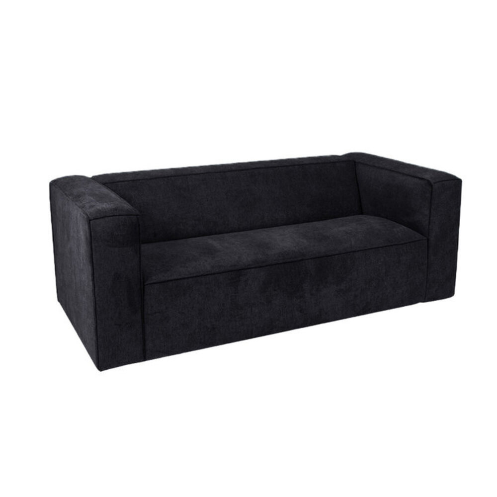 Bank polyester zwart 5-zits 194 cm