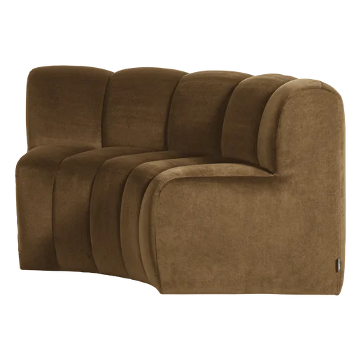 Bank velours geel 152 cm