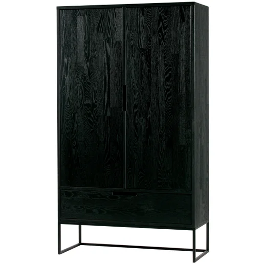 Kast zwart 85 × 149 cm hoog