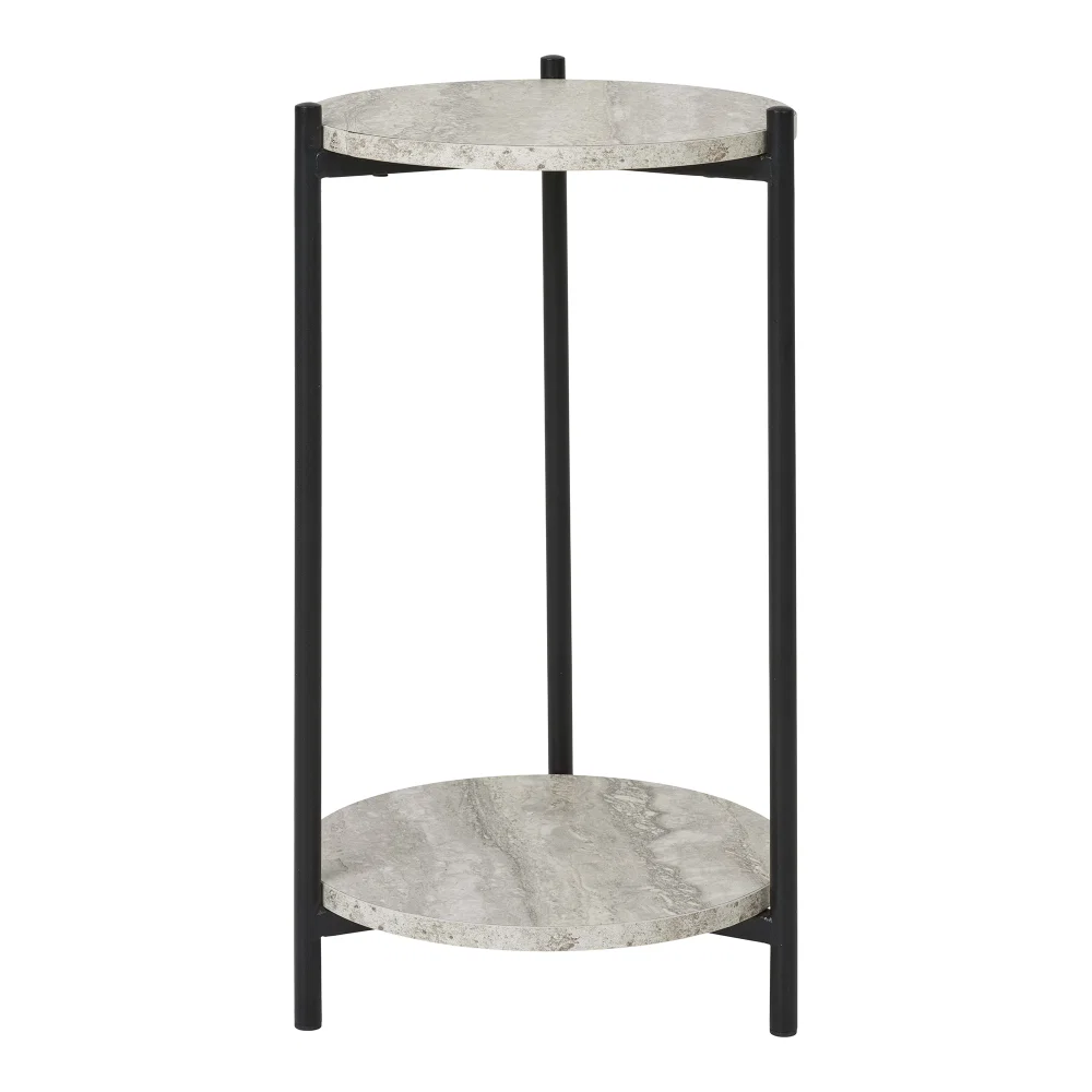 Bijzettafel staal zwart 27 cm