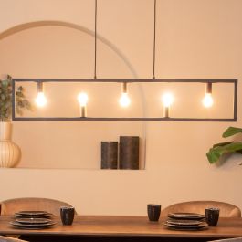 Hanglamp metaal zwart 135 cm