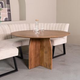 Eettafel mangohout naturel smooth 130 × 76 cm hoog