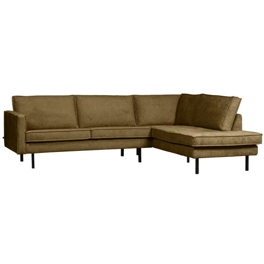 Hoekbank Talen velours goud rechts