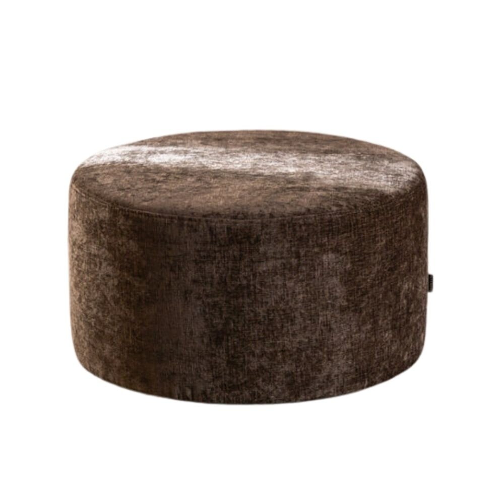 Poef Are chenille mocha rond Ø70 cm 37 cm hoog