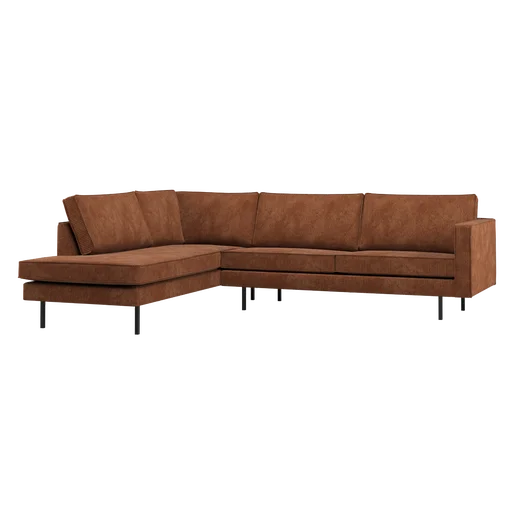 Hoekbank bruin links 266 cm