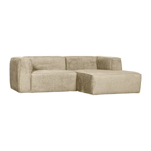 Chaise longue Marna velours wit rechts 254 cm