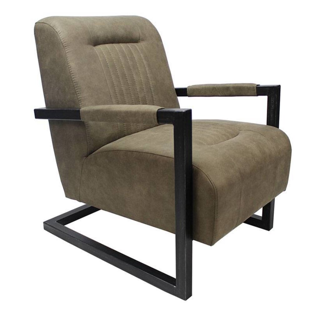 Fauteuil Olro microvezel olijfgroen 65 cm