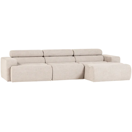 Chaise longue naturel rechts 300 × 73 cm hoog