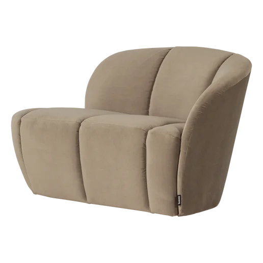 Bankje velours taupe 2-zits rechts