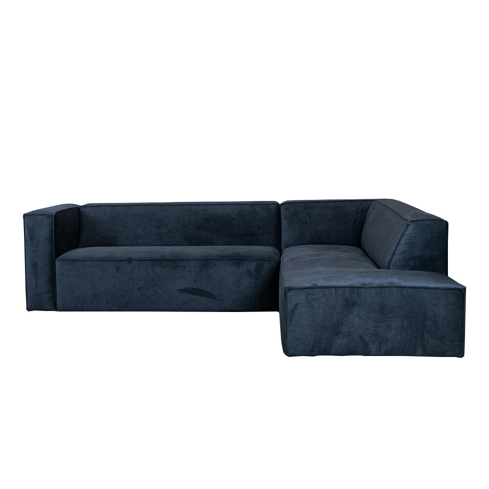 Hoekbank Linna polyester zwart rechts 266 cm